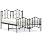 vidaXL Estructura de cama con cabecero y estribo metal negro 120x200cm vidaXL Estructura de cama con cabecero y estribo metal negro 120x200cm