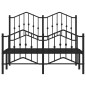 vidaXL Estructura de cama con cabecero y estribo metal negro 120x200cm vidaXL Estructura de cama con cabecero y estribo metal negro 120x200cm