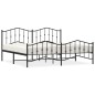 vidaXL Estructura de cama cabecero y pie de cama metal negro 193x203cm vidaXL Estructura de cama cabecero y pie de cama metal negro 193x203cm