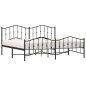 vidaXL Estructura de cama cabecero y pie de cama metal negro 193x203cm vidaXL Estructura de cama cabecero y pie de cama metal negro 193x203cm