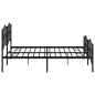 vidaXL Estructura de cama cabecero y pie de cama metal negro 193x203cm vidaXL Estructura de cama cabecero y pie de cama metal negro 193x203cm