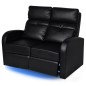 vidaXL Sillón de 2 plazas con LED cuero sintético negro vidaXL Sillón de 2 plazas con LED cuero sintético negro