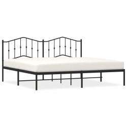 vidaXL Estructura de cama con cabecero metal negro 193x203 cm