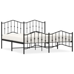 vidaXL Estructura de cama cabecero y pie de cama metal negro 180x200cm