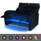 vidaXL Sillón de 2 plazas con LED cuero sintético negro vidaXL Sillón de 2 plazas con LED cuero sintético negro
