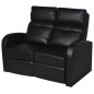 vidaXL Sillón de 2 plazas con LED cuero sintético negro vidaXL Sillón de 2 plazas con LED cuero sintético negro