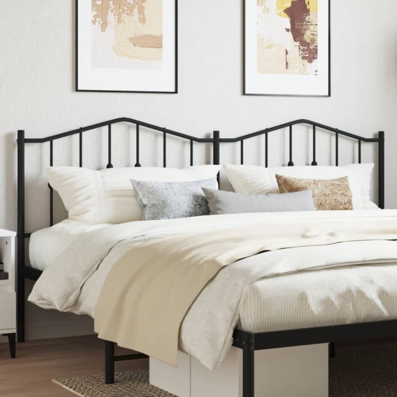 vidaXL Cabecero de metal negro 160 cm vidaXL Cabecero de metal negro 160 cm