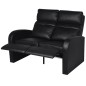 vidaXL Sillón de 2 plazas con LED cuero sintético negro vidaXL Sillón de 2 plazas con LED cuero sintético negro