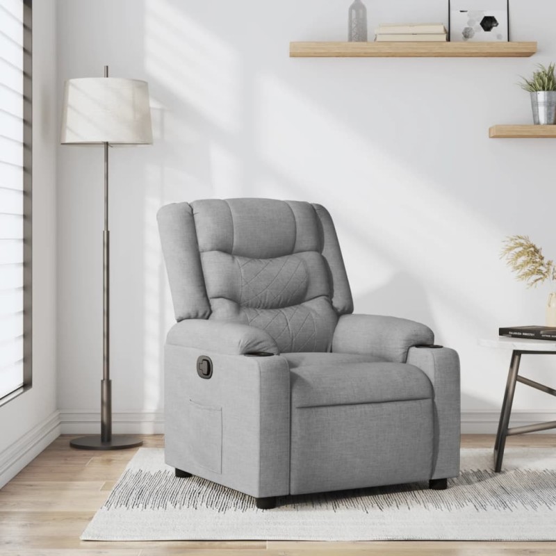 vidaXL Sillón reclinable de tela gris claro vidaXL Sillón reclinable de tela gris claro