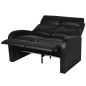 vidaXL Sillón de 2 plazas con LED cuero sintético negro vidaXL Sillón de 2 plazas con LED cuero sintético negro