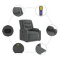 vidaXL Sillón de masaje reclinable de tela gris oscuro vidaXL Sillón de masaje reclinable de tela gris oscuro