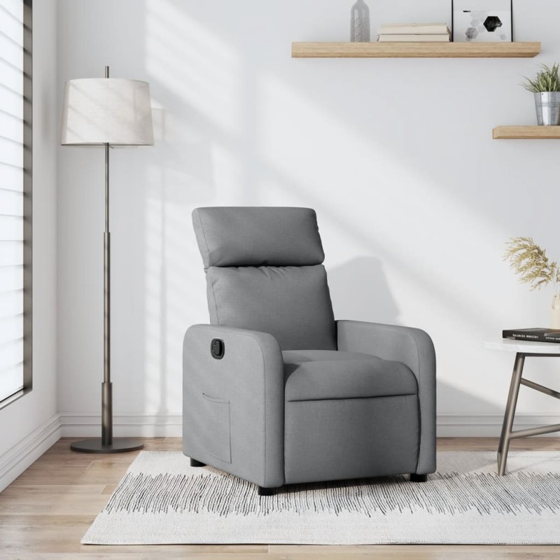 vidaXL Sillón reclinable de tela gris claro vidaXL Sillón reclinable de tela gris claro