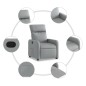 vidaXL Sillón reclinable de tela gris claro vidaXL Sillón reclinable de tela gris claro