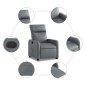vidaXL Sillón reclinable de cuero sintético gris vidaXL Sillón reclinable de cuero sintético gris