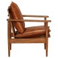 vidaXL Sillón de cuero auténtico marrón con madera de acacia vidaXL Sillón de cuero auténtico marrón con madera de acacia