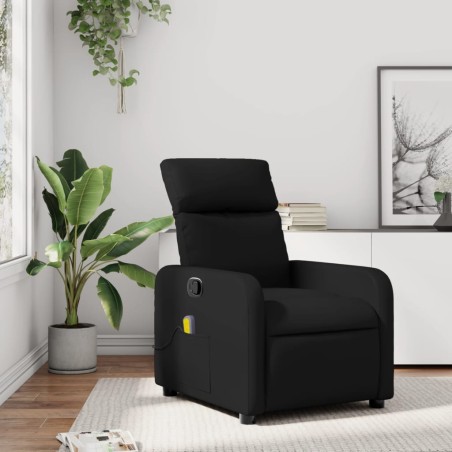 vidaXL Sillón de masaje reclinable cuero sintético negro
