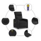 vidaXL Sillón de masaje reclinable cuero sintético negro vidaXL Sillón de masaje reclinable cuero sintético negro