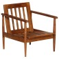 vidaXL Sillón de cuero auténtico marrón con madera de acacia vidaXL Sillón de cuero auténtico marrón con madera de acacia