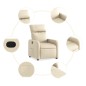 vidaXL Sillón reclinable de tela crema vidaXL Sillón reclinable de tela crema
