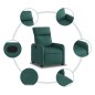 vidaXL Sillón reclinable de tela verde oscuro vidaXL Sillón reclinable de tela verde oscuro