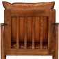 vidaXL Sillón de cuero auténtico marrón con madera de acacia vidaXL Sillón de cuero auténtico marrón con madera de acacia
