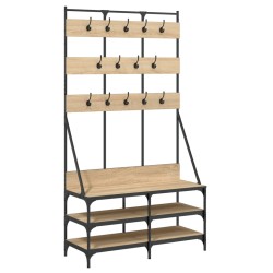 vidaXL Perchero con zapatero roble Sonoma 100x40x184 cm