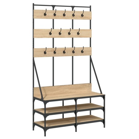 vidaXL Perchero con zapatero roble Sonoma 100x40x184 cm