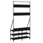 vidaXL Perchero con zapatero negro 90x34x184 cm vidaXL Perchero con zapatero negro 90x34x184 cm