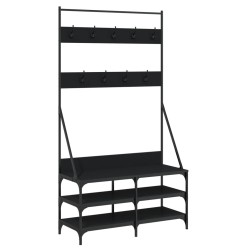 vidaXL Perchero con zapatero negro 100x40x184 cm