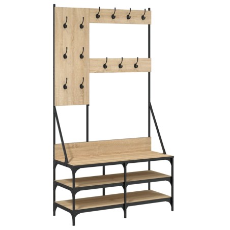 vidaXL Perchero con zapatero roble Sonoma 100x40x184 cm