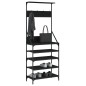 vidaXL Perchero con zapatero negro 70x34x184 cm vidaXL Perchero con zapatero negro 70x34x184 cm