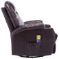 vidaXL Sillón de masaje mecedora de cuero sintético marrón vidaXL Sillón de masaje mecedora de cuero sintético marrón