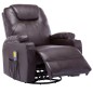 vidaXL Sillón de masaje mecedora de cuero sintético marrón vidaXL Sillón de masaje mecedora de cuero sintético marrón