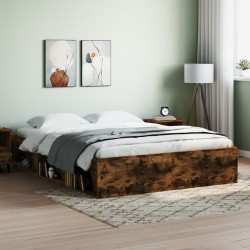 vidaXL Estructura de cama roble ahumado 140x200 cm