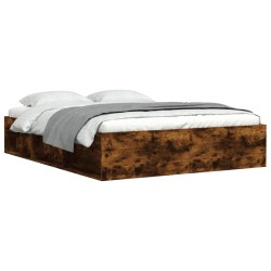 vidaXL Estructura de cama roble ahumado 140x200 cm