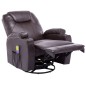 vidaXL Sillón de masaje mecedora de cuero sintético marrón vidaXL Sillón de masaje mecedora de cuero sintético marrón