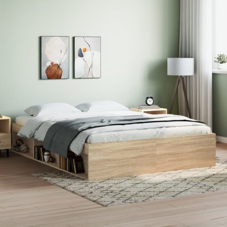 vidaXL Estructura de cama roble Sonoma 150x200 cm