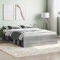 vidaXL Estructura de cama de matrimonio Sonoma gris 135x190 cm vidaXL Estructura de cama de matrimonio Sonoma gris 135x190 cm