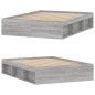 vidaXL Estructura de cama de matrimonio Sonoma gris 135x190 cm vidaXL Estructura de cama de matrimonio Sonoma gris 135x190 cm