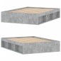 vidaXL Estructura de cama de matrimonio gris cemento 135x190 cm vidaXL Estructura de cama de matrimonio gris cemento 135x190 cm
