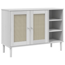 vidaXL Aparador SENJA aspecto de ratán madera pino blanco 112x40x80 cm
