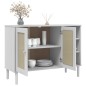 vidaXL Aparador SENJA aspecto de ratán madera pino blanco 112x40x80 cm vidaXL Aparador SENJA aspecto de ratán madera pino blanco 112x40x80 cm