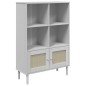 vidaXL Estantería SENJA aspecto ratán madera pino blanco 90x35x130 cm