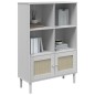 vidaXL Estantería SENJA aspecto ratán madera pino blanco 90x35x130 cm