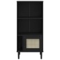 vidaXL Estantería SENJA aspecto ratán madera pino negro 60x35x130 cm vidaXL Estantería SENJA aspecto ratán madera pino negro 60x35x130 cm