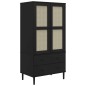 vidaXL Armario SENJA aspecto de ratán madera pino negro 90x55x175 cm vidaXL Armario SENJA aspecto de ratán madera pino negro 90x55x175 cm