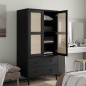 vidaXL Armario SENJA aspecto de ratán madera pino negro 90x55x175 cm vidaXL Armario SENJA aspecto de ratán madera pino negro 90x55x175 cm