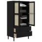 vidaXL Armario SENJA aspecto de ratán madera pino negro 90x55x175 cm vidaXL Armario SENJA aspecto de ratán madera pino negro 90x55x175 cm