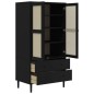 vidaXL Armario SENJA aspecto de ratán madera pino negro 90x55x175 cm vidaXL Armario SENJA aspecto de ratán madera pino negro 90x55x175 cm
