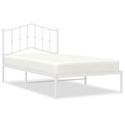 vidaXL Estructura de cama de metal con cabecero blanco 100x190 cm